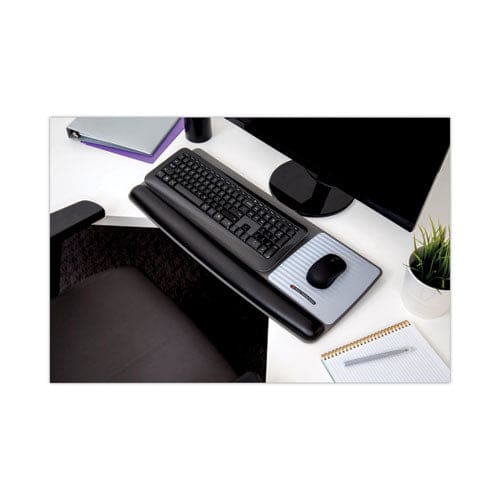 3M Antimicrobial Gel Mouse Pad/keyboard Wrist Rest Platform 25.5 X 10.6 Black/silver - Technology - 3M™