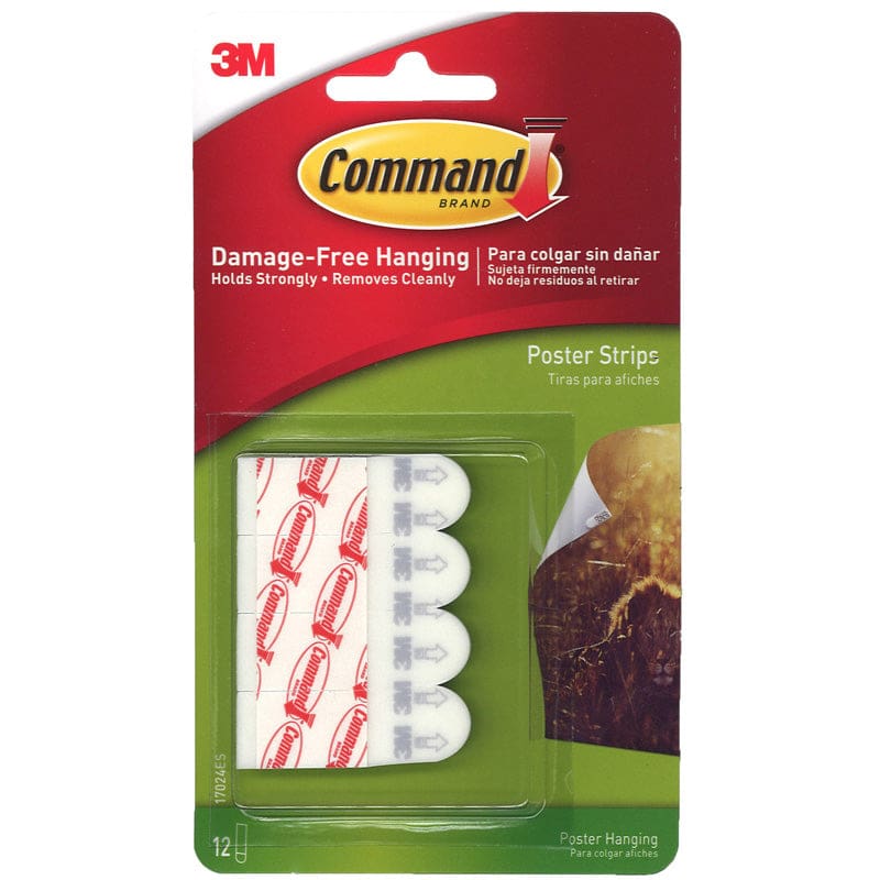 3M Command Poster Strips 12 Strips Per Pk (Pack of 12) - Adhesives - 3M Company