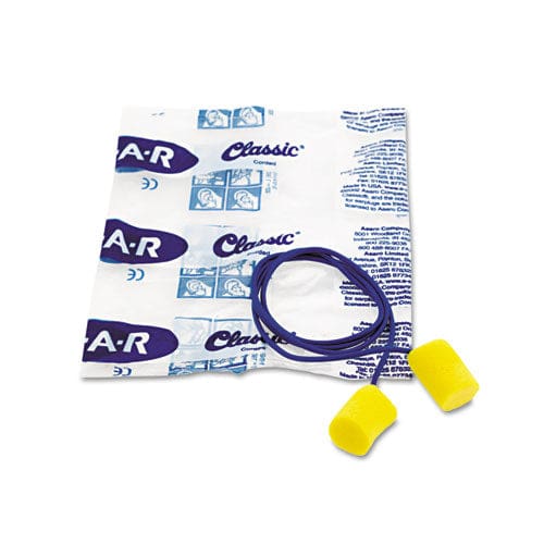 3M E-a-r Classic Earplugs Corded Pvc Foam Yellow 200 Pairs/box - Janitorial & Sanitation - 3M™