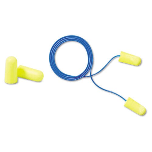 3M E-a-rsoft Yellow Neon Soft Foam Earplugs Corded Regular Size 200 Pairs/box - Janitorial & Sanitation - 3M™