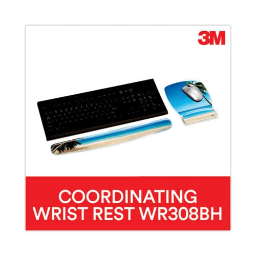 3M Fun Design Clear Gel Mouse Pad With Wrist Rest 6.8 X 8.6 Beach Design - Technology - 3M™