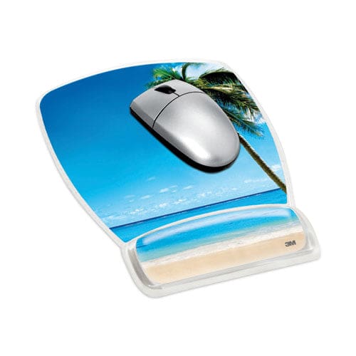 3M Fun Design Clear Gel Mouse Pad With Wrist Rest 6.8 X 8.6 Beach Design - Technology - 3M™