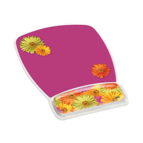 3M Fun Design Clear Gel Mouse Pad With Wrist Rest 6.8 X 8.6 Daisy Design - Technology - 3M™