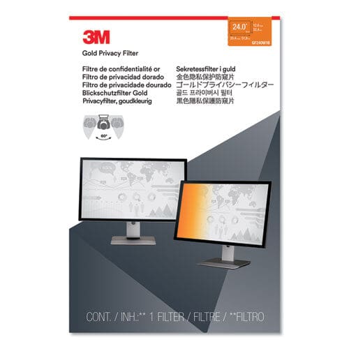 3M Gold Frameless Privacy Filter For 24 Widescreen Flat Panel Monitor 16:10 Aspect Ratio - Technology - 3M™
