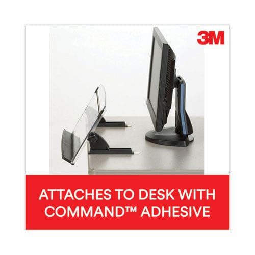 3M In-line Adjustable Desktop Copyholder,150 Sheet Capacity Plastic Black/clear - Office - 3M™