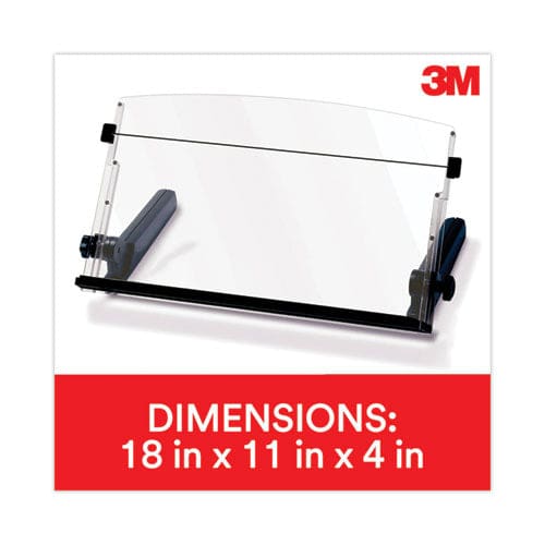 3M In-line Freestanding Copyholder 300 Sheet Capacity Plastic Black/clear - Office - 3M™