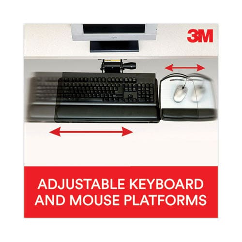 3M Knob Adjust Keyboard Tray With Highly Adjustable Platform Black - Furniture - 3M™