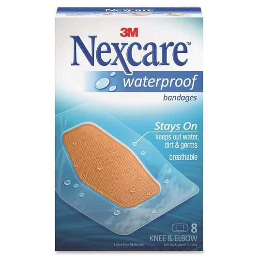 3M Nexcare Bandage Knee/Elbow Waterproof Box of 8 (Pack of 3) - Wound Care >> Basic Wound Care >> Bandage - 3M