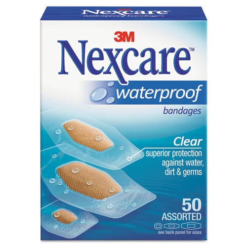 3M Nexcare Waterproof Clear Bandages Assorted Sizes 50/box - Janitorial & Sanitation - 3M Nexcare™