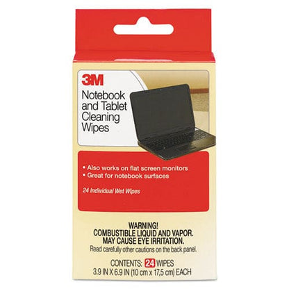 3M Notebook Screen Cleaning Wet Wipes Cloth 7 X 4 White 24/pack - School Supplies - 3M™