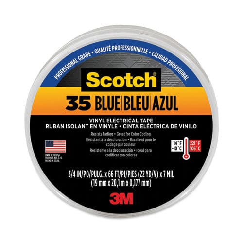 3M Scotch 35 Vinyl Electrical Color Coding Tape 3 Core 0.75 X 66 Ft Blue - Office - 3M™