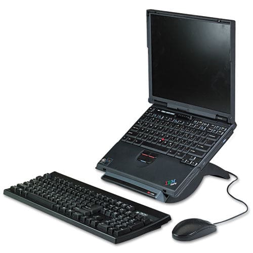 3M Vertical Notebook Computer Riser With Cable Management 9 X 12 X 6.5 To 9.5 Black/charcoal Gray Supports 20 Lbs - School Supplies - 3M™