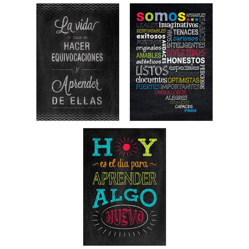 3Pk Spanish Inspire U Posters Chalk It Up (Pack of 6) - Charts - Creative Teaching Press