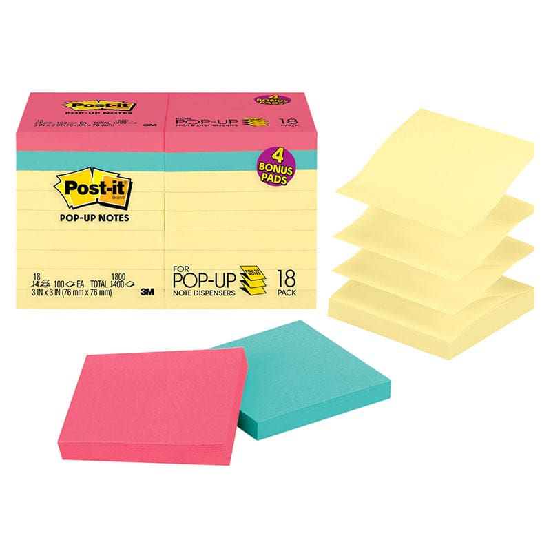 3X3 Pop Up Notes 7 Ylw 7 Bright Post It - Post It & Self-Stick Notes - 3M Company