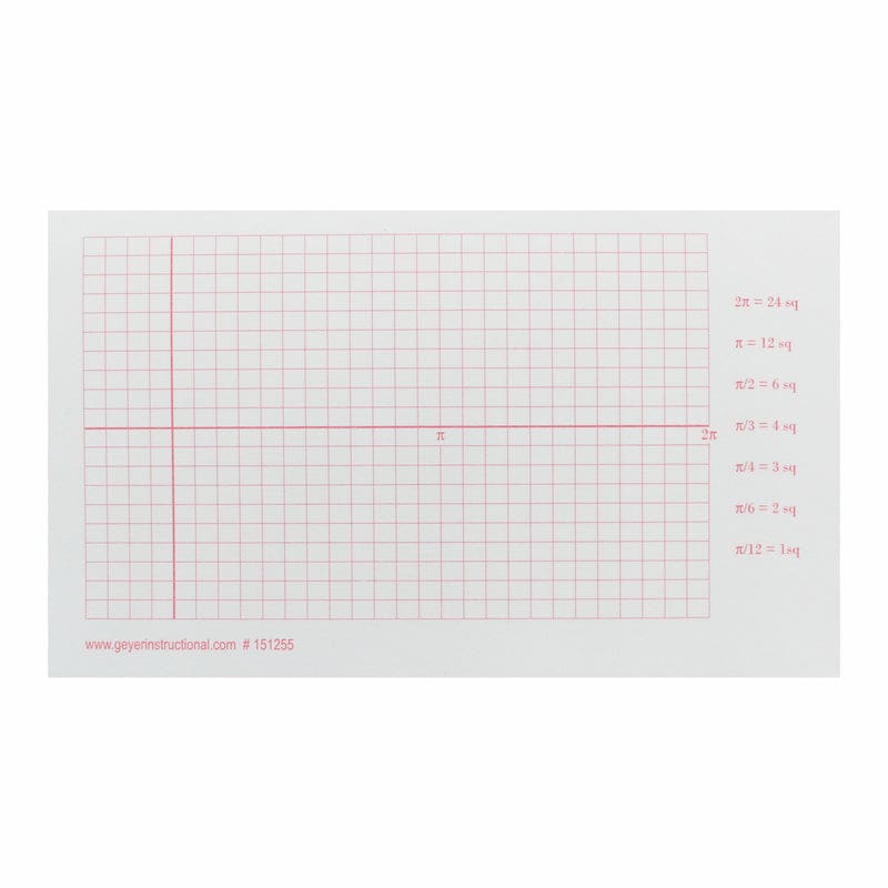 3X5 Graphng Post It Notes Trig Grid Radian (Pack of 2) - Post It & Self-Stick Notes - Geyer Instructional Products