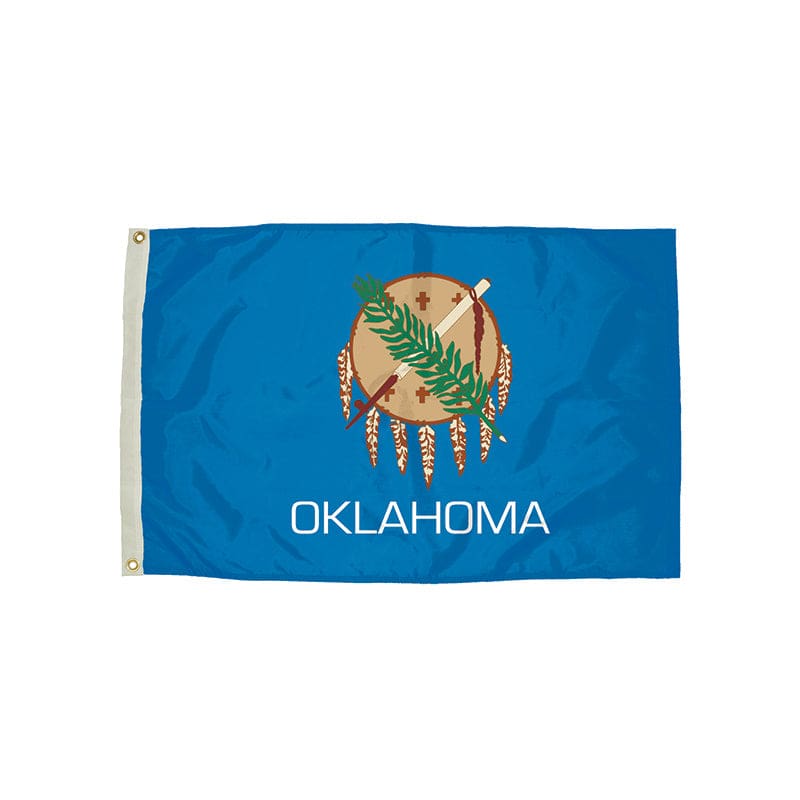 3X5 Nylon Oklahoma Flag Heading & Grommets - Flags - Independence Flag