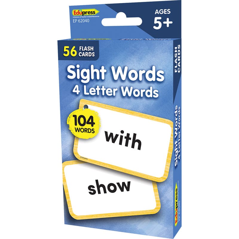 4 Letters Words Flash Cards Sight Words (Pack of 10) - Sight Words - Teacher Created Resources