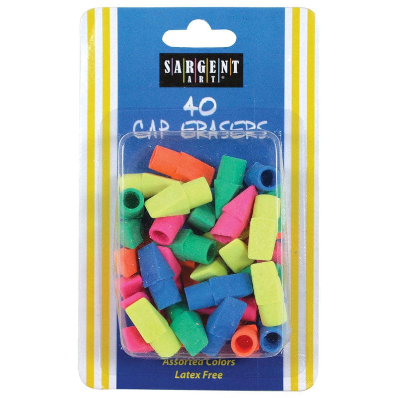40Ct Assorted Color Cap Eraser (Pack of 12) - Erasers - Sargent Art Inc.