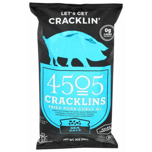 4505 MEATS 4505 Meats Cracklins Sea Salt Fried Pork Curly Qs, 3 Oz