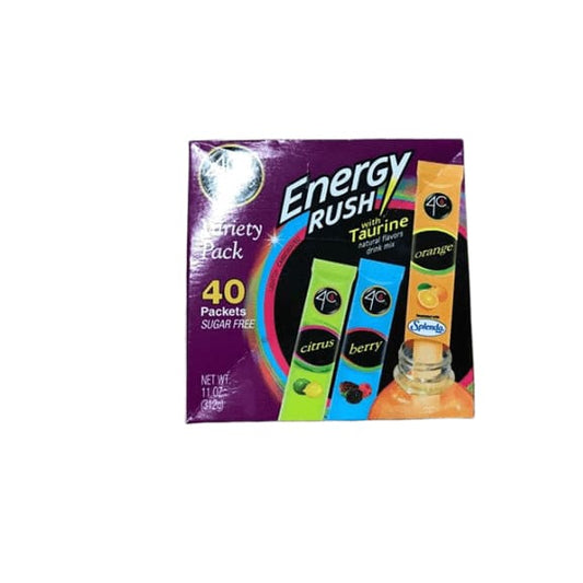 4C Energy Rush With Taurine, 40 Packets Variety Pack, 11 oz. - ShelHealth.Com