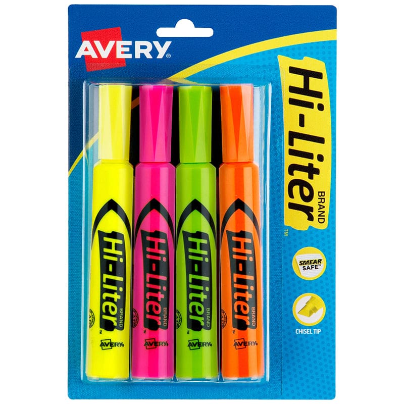 4Ct Hi-Liter Fluores Highlighters (Pack of 12) - Highlighters - Avery Products Corp