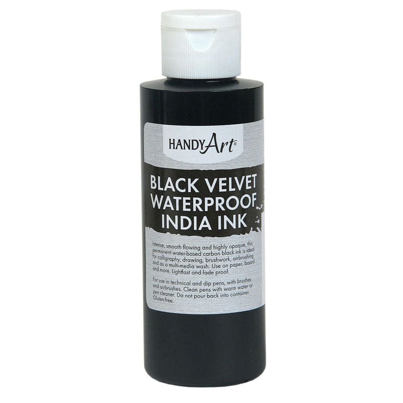 4Oz Handy Art Blk Velvet India Ink (Pack of 10) - Paint - Rock Paint Distributing Corp