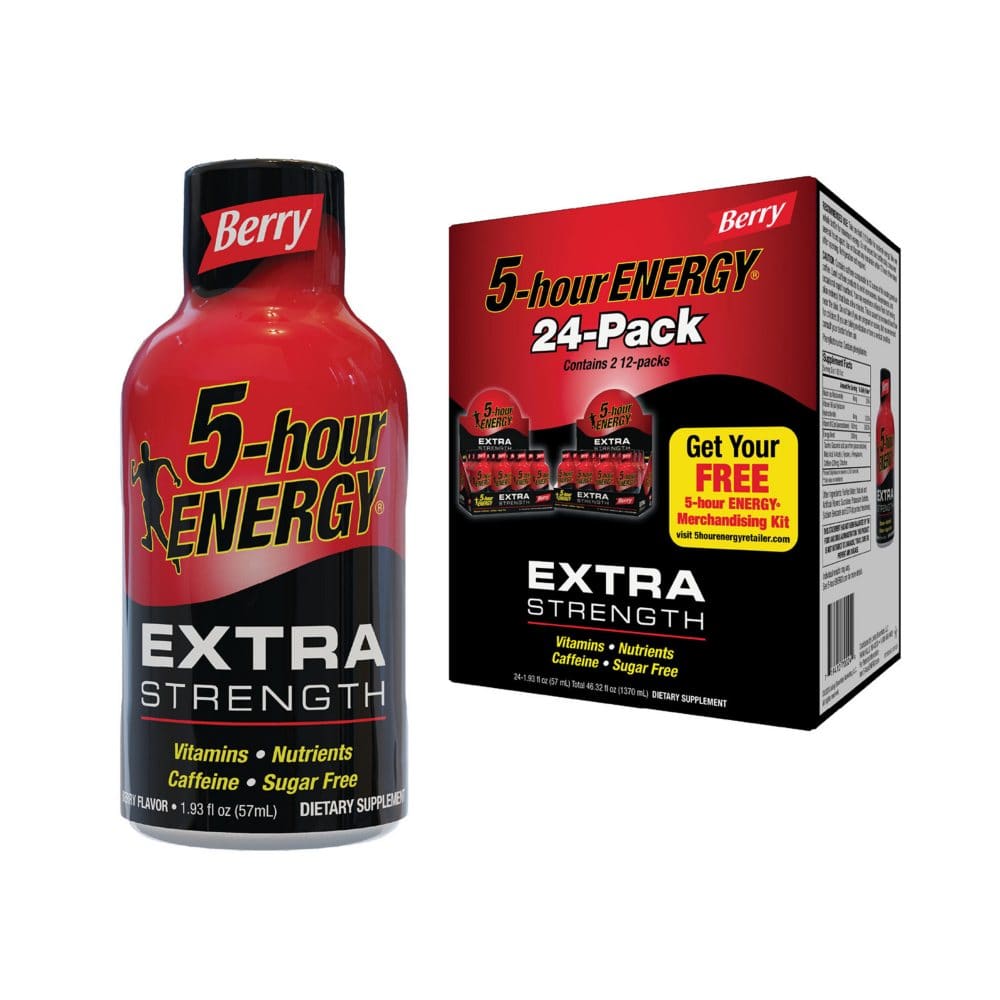5-hour ENERGY Shot Extra Strength Berry (1.93 oz. 24 ct.) - Energy Drinks - 5-hour ENERGY
