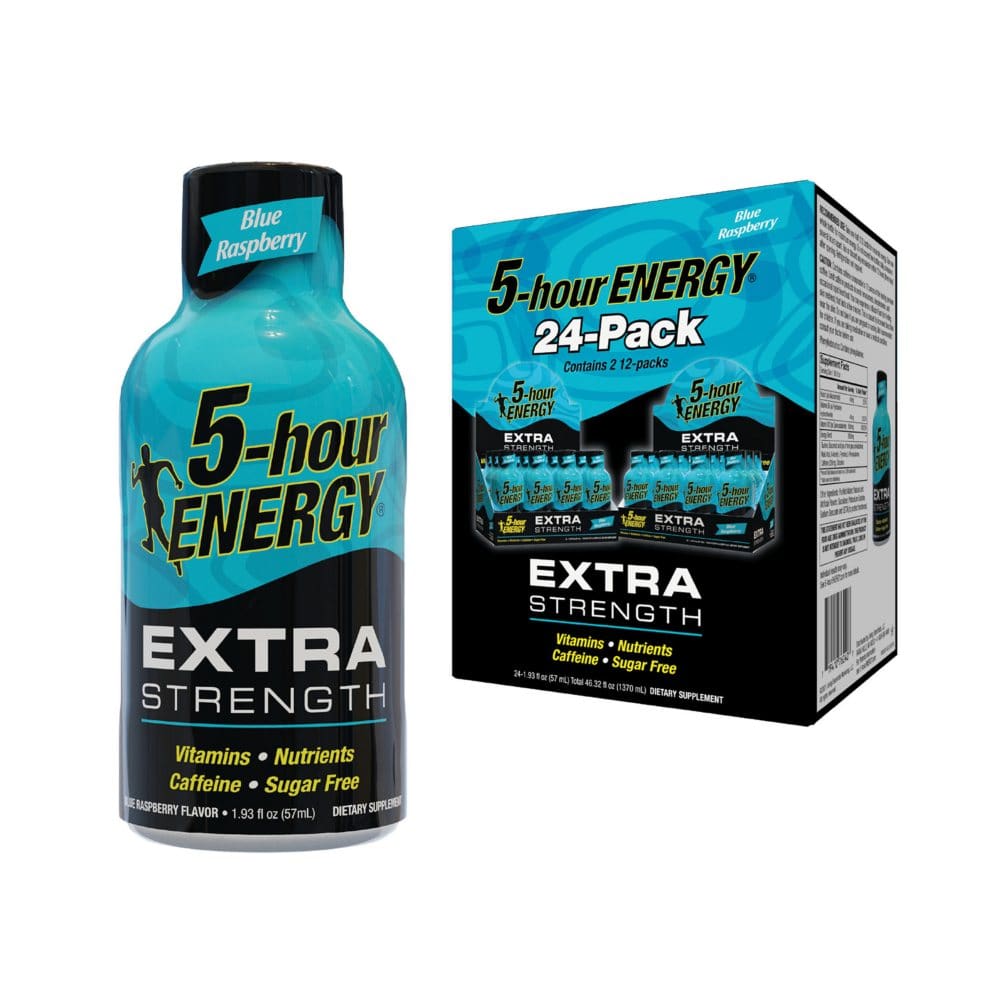 5-hour ENERGY Shot Extra Strength Blue Raspberry (1.93 oz. 24 ct.) - Energy Drinks - 5-hour ENERGY