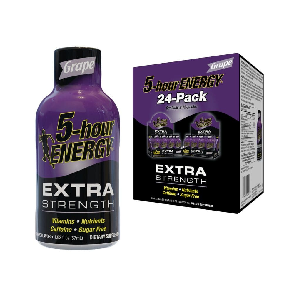 5-hour ENERGY Shot Extra Strength Grape (1.93 oz. 24 ct.) - Energy Drinks - 5-hour ENERGY
