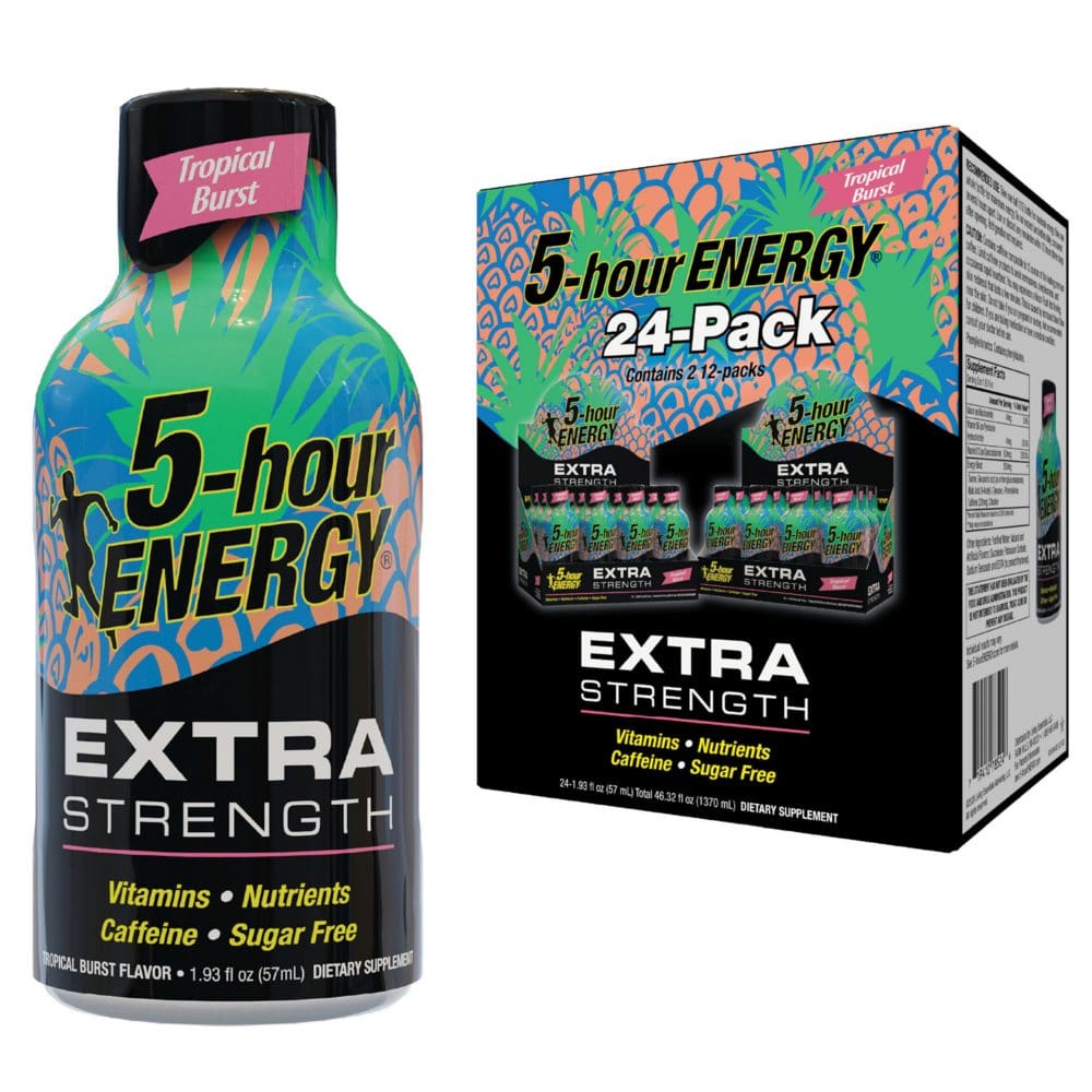 5-hour ENERGY Shot Extra Strength Tropical Burst (1.93 oz. 24 ct.) - Energy Drinks - 5-hour ENERGY