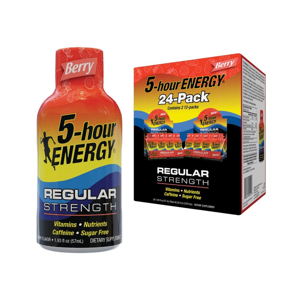 5-hour ENERGY Shot Regular Strength Berry (1.93 oz. 24 ct.) - Energy Drinks - 5-hour ENERGY
