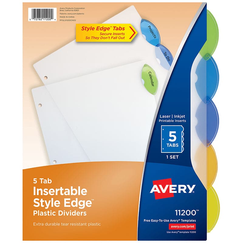 5 Tab Style Edge Insertabl Dividers (Pack of 10) - Dividers - Avery Products Corp