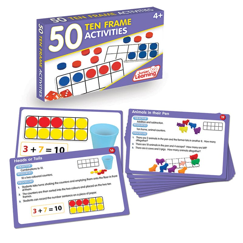 50 Ten Frame Activities (Pack of 3) - Base Ten - Junior Learning