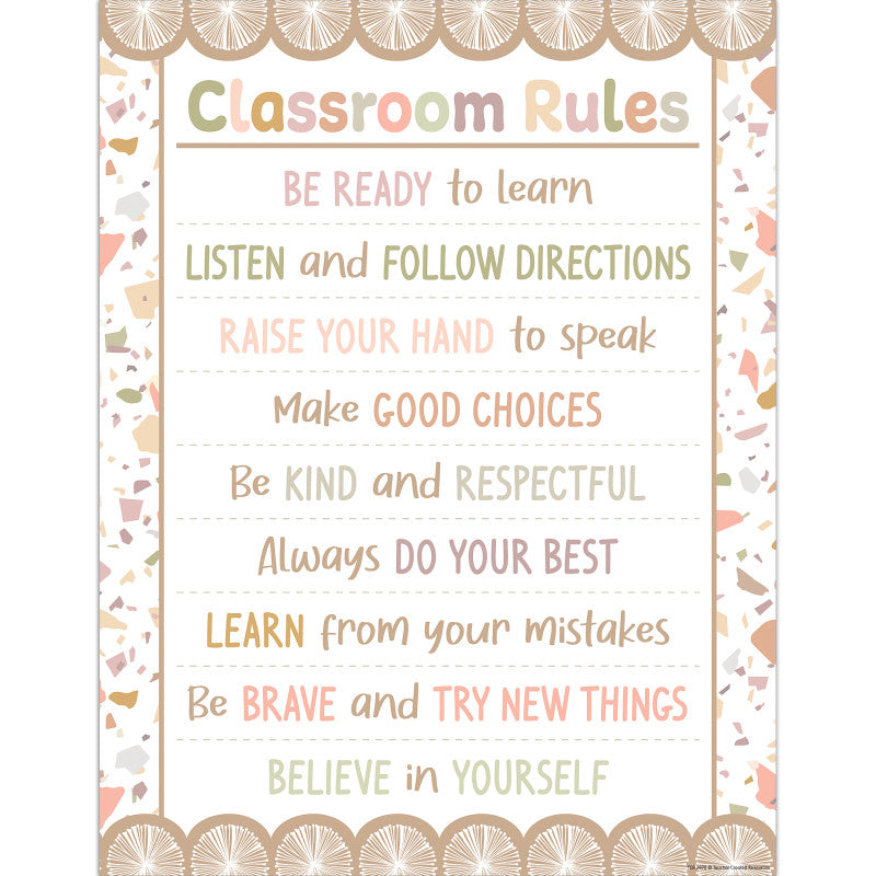 Terrazzo Tones Class Rules Chart (Pack of 12)