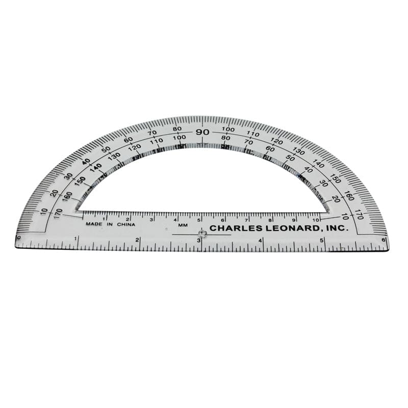 6 Inch Protractor Plastic (Pack of 12) - Drawing Instruments - Charles Leonard