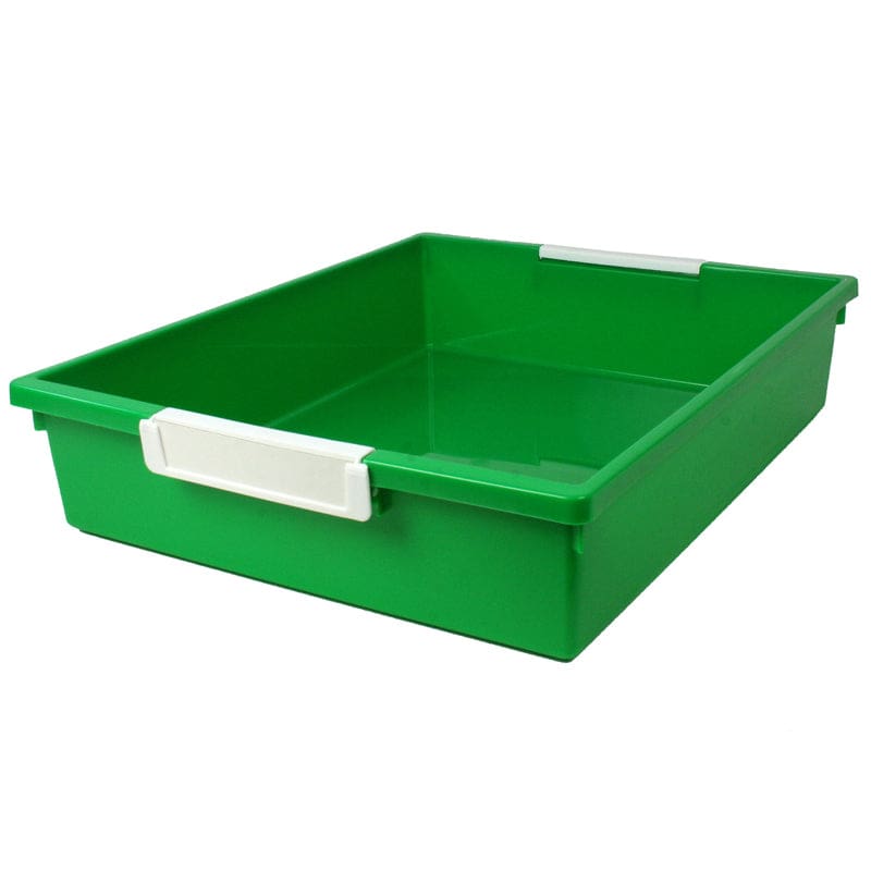 6 Qt Green Tattle Tray W Label Hold (Pack of 8) - Storage Containers - Romanoff Products