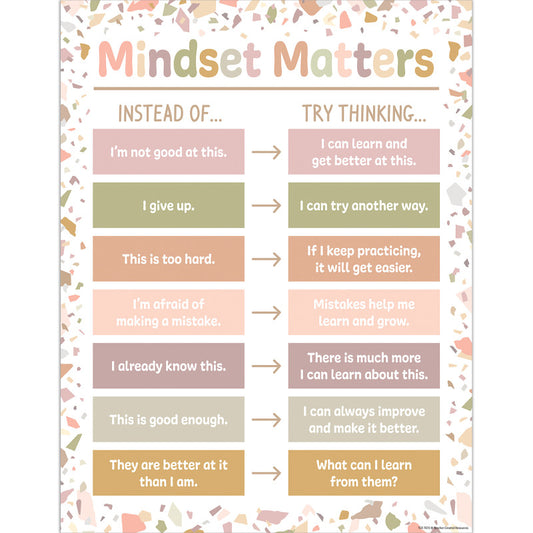 Terrazzo Tones Mindset Matter Chart (Pack of 12)