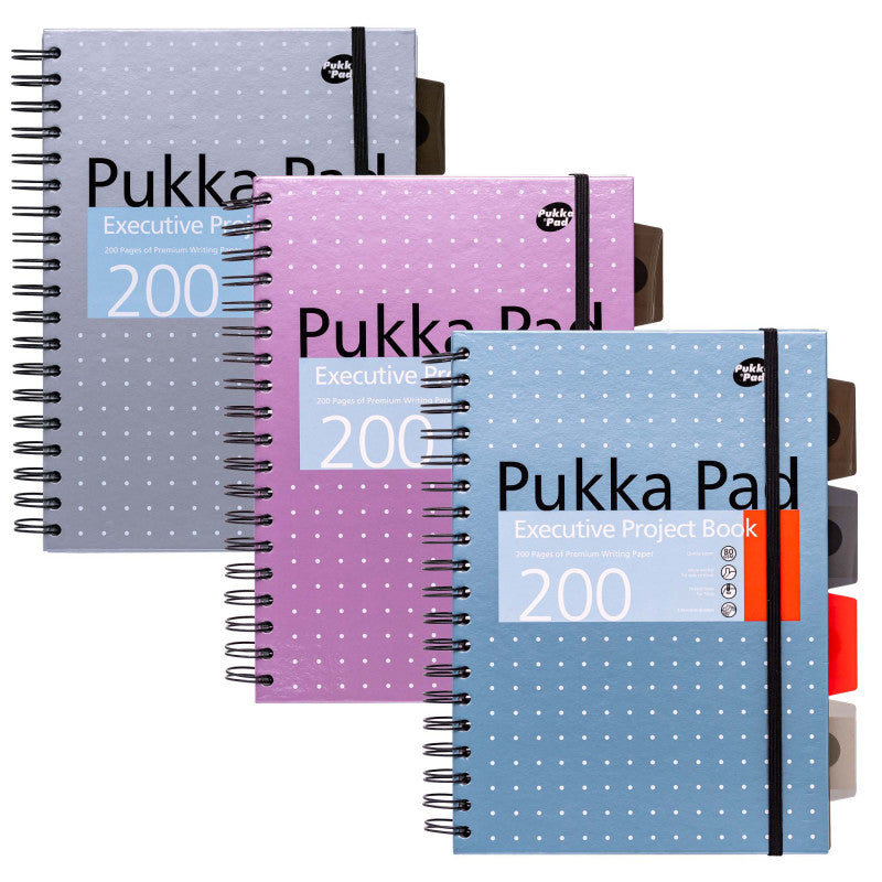 B5 Metallic Exec Project Books 3Ct Assorted