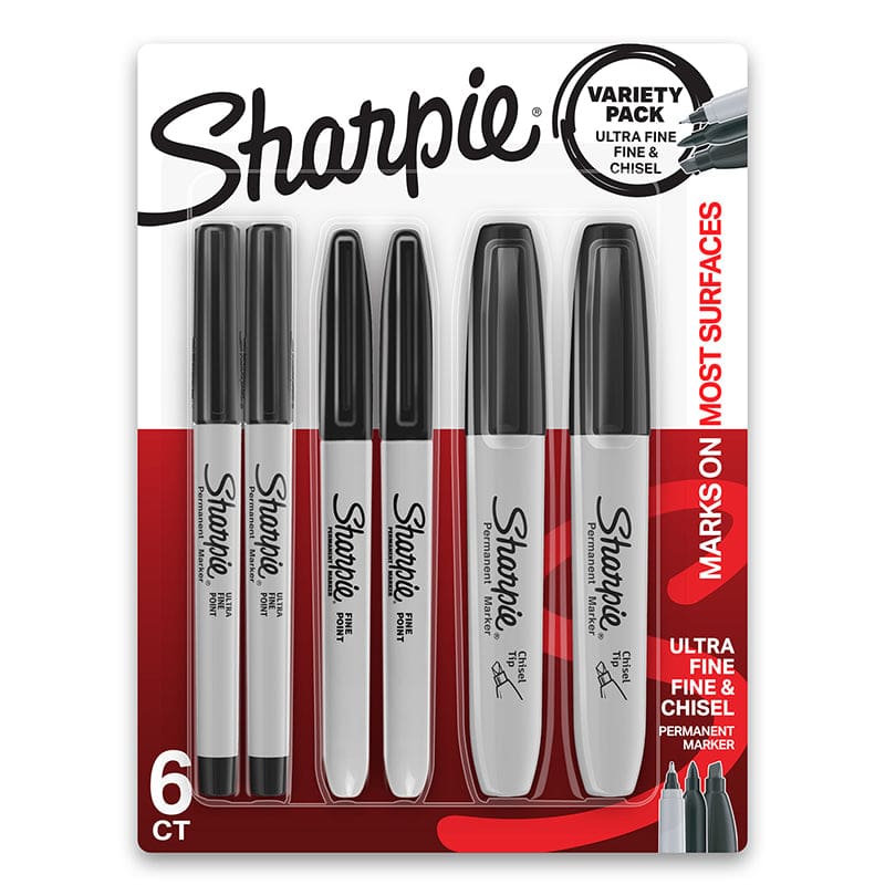 6Ct Assort Tip Permanent Markers Sharpie (Pack of 6) - Markers - Sanford L.p.
