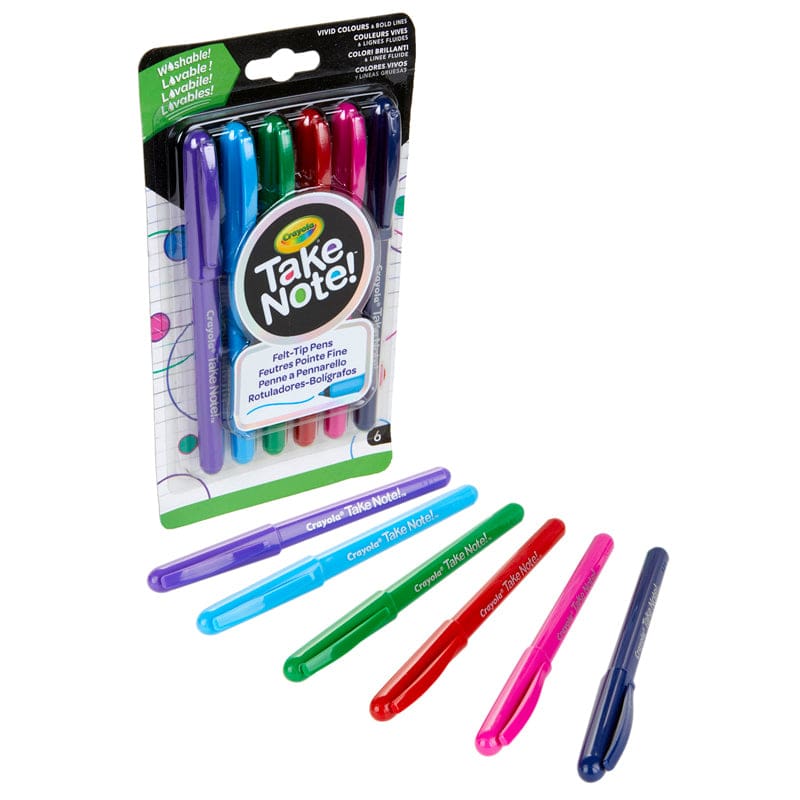 6Ct Take Note Felt-Tip Marker Pen Ultra-Fine Washable (Pack of 8) - Pens - Crayola LLC