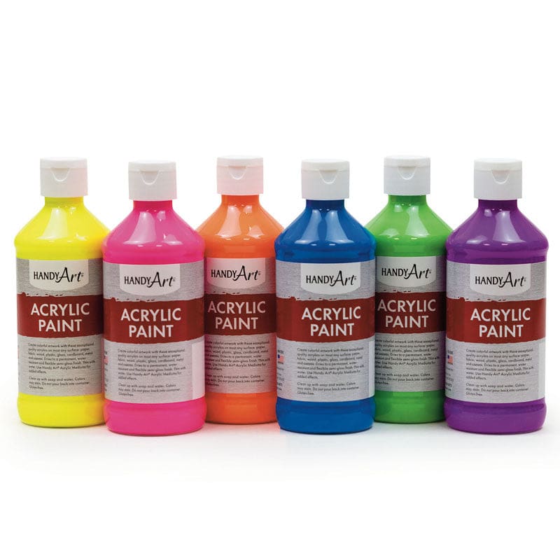6/St 8Oz Acrylic Fluorescent Paint - Paint - Rock Paint Distributing Corp