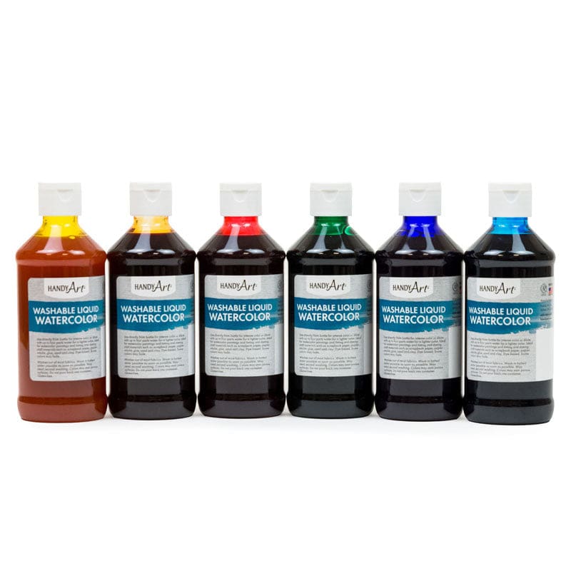 6/St 8Oz Washable Liquid Watercolor - Paint - Rock Paint Distributing Corp