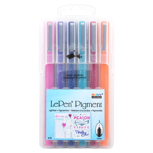 Lepen Pigment Pens Jewel 6 Colors (Pack of 3)