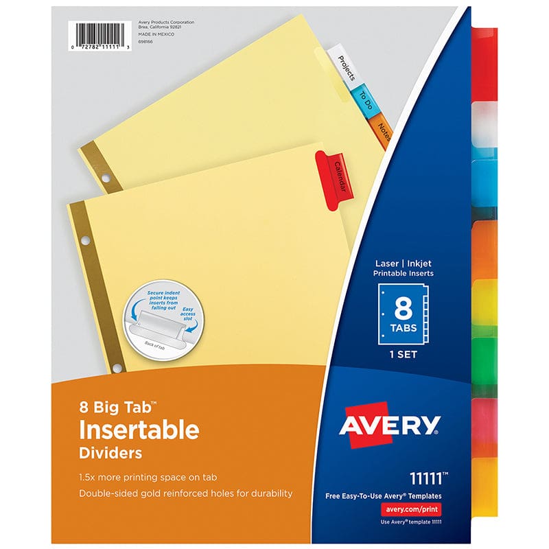8 Tab Big Tab Insertable Dividers (Pack of 12) - Dividers - Avery Products Corp