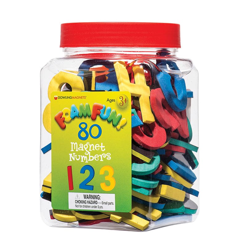 80 Foam Fun Magnet Numbers (Pack of 2) - Numeration - Dowling Magnets