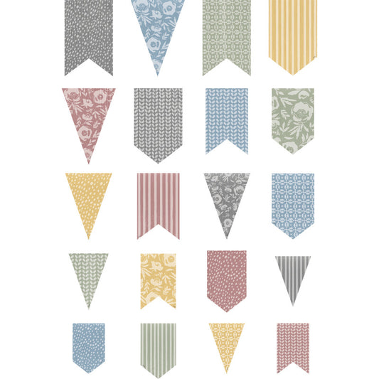 Class Cottage Pennants Accents Assorted Sizes (Pack of 6)