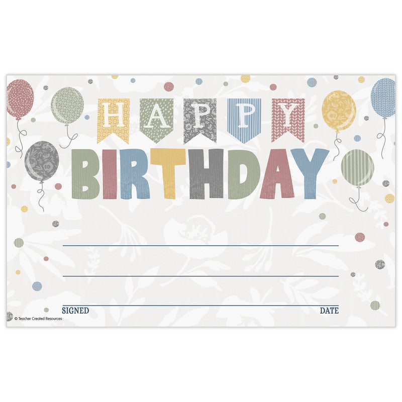 Class Cottage Happy Birthday Awards (Pack of 10)
