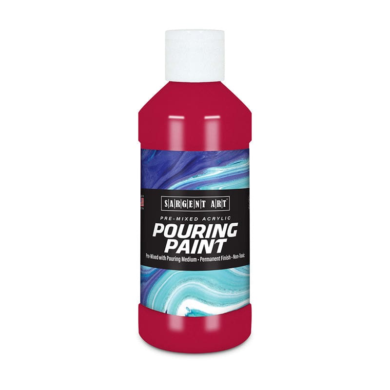 8Oz Pouring Paint Acrylc Rubine Red (Pack of 8) - Paint - Sargent Art Inc.