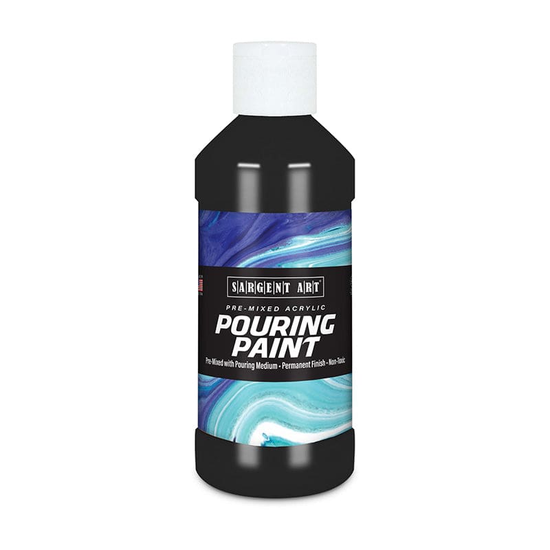 8Oz Pouring Paint Acrylic Black (Pack of 8) - Paint - Sargent Art Inc.
