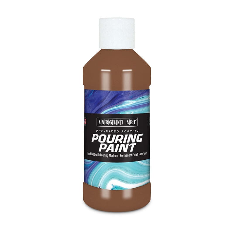 8Oz Pouring Paint Acrylic Brown (Pack of 8) - Paint - Sargent Art Inc.